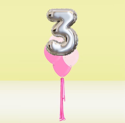 Balloon number with bouquet